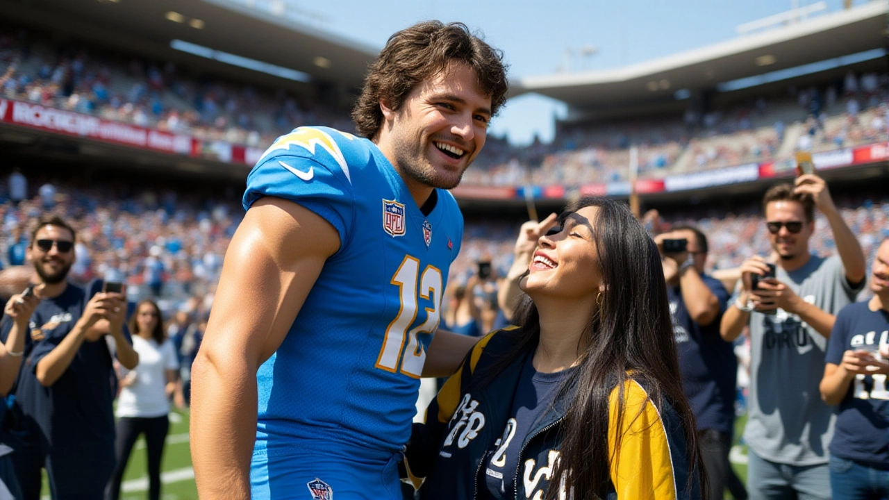 Justin Herbert and Madison Beer Share Sideline Kiss Before Chargers‑Commanders Clash